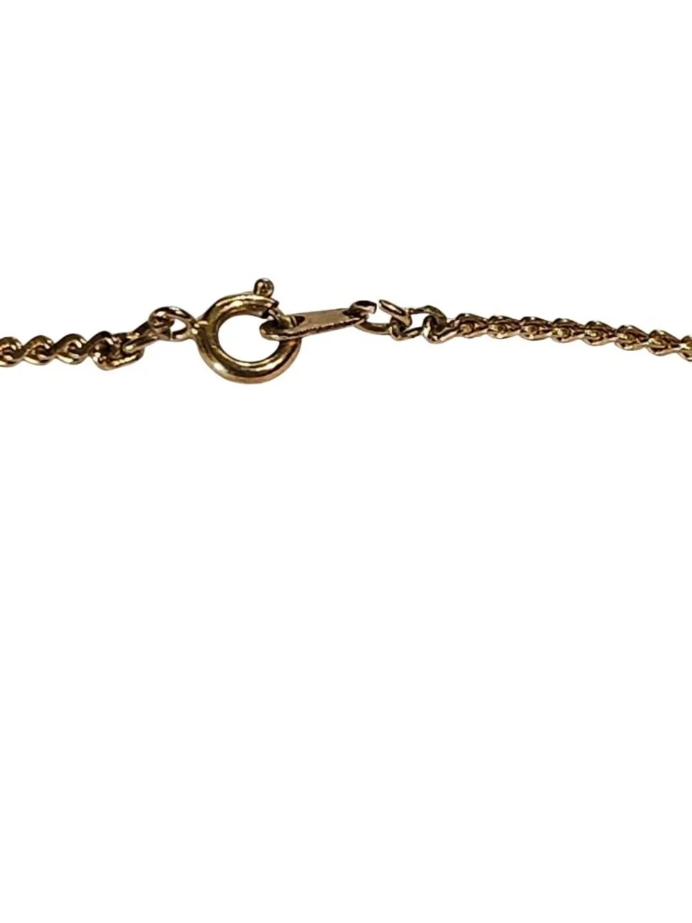 Vintage 80s Goldtone Textured Chain Necklace Spring Ring Clasp 24 inches Long - Picture 3 of 3